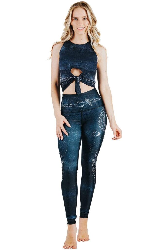 yoga outfit made from recycled fabric