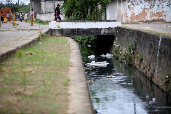 Plastic waste washing down a storm water drain will ultimately end up in the ocean.